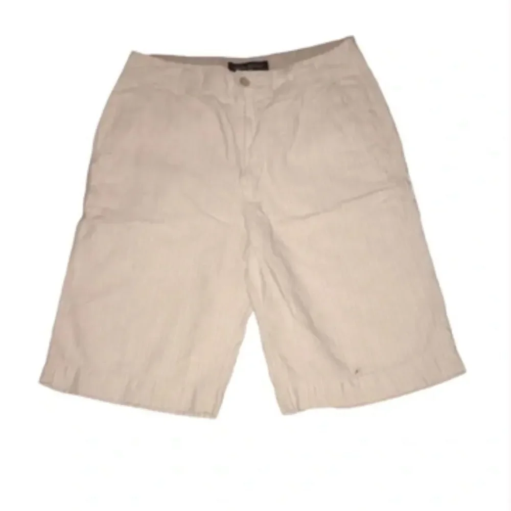 Banana Republic Khaki Striped Linen Shorts